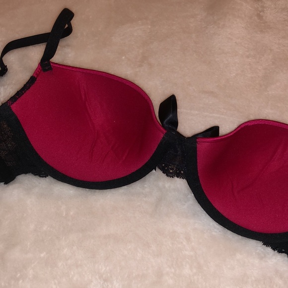 Gilligan & O’Malley Intimates Red & Black Lace Sexy Push-Up Bra - 34C - Picture 7 of 8